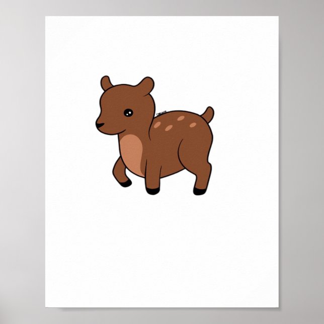 Poster Oh Deer Soft Minimal Design  (Frente)