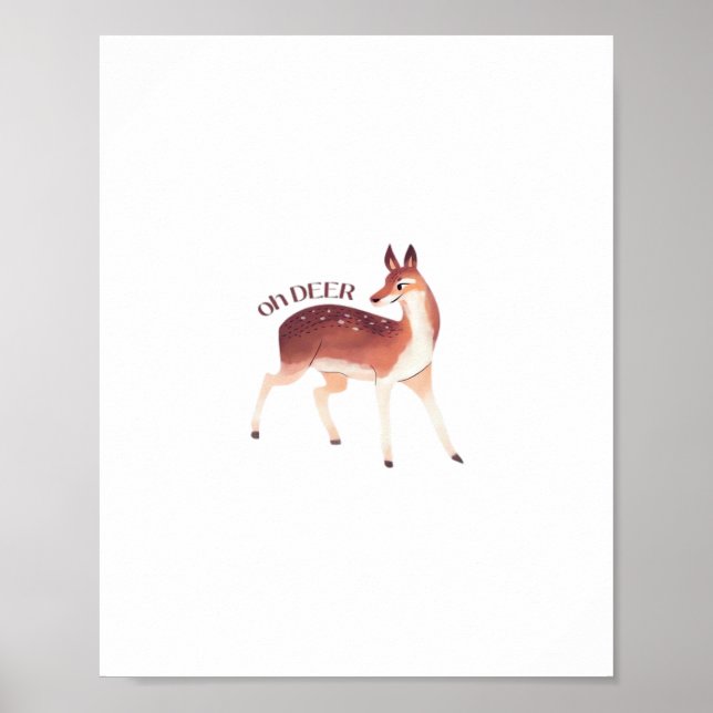 Poster Oh Deer Whimsical Creative Design  (Frente)