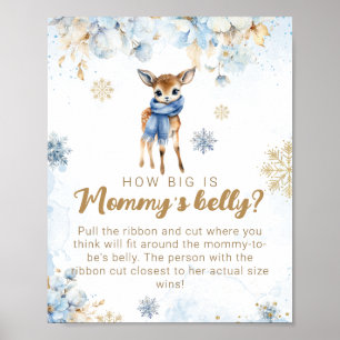 Poster Oh Deer Winter Baby Boy Mamãe Belga Jogo