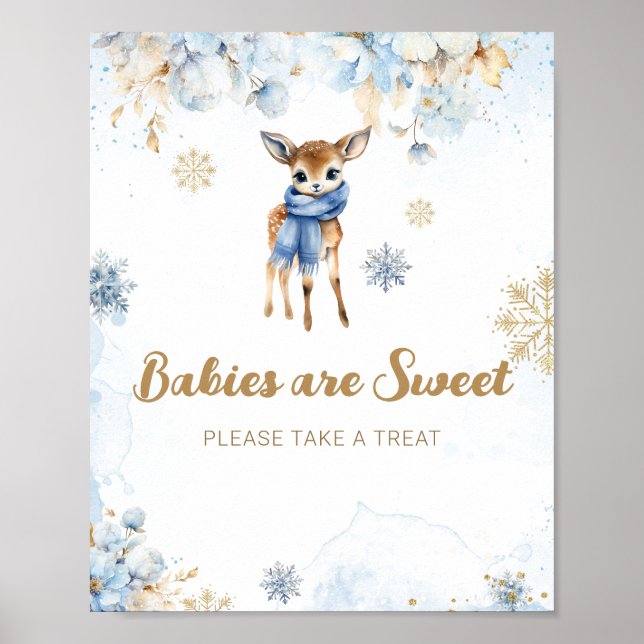 Poster Oh Deer Winter Baby Boy Sweet Treat (Frente)