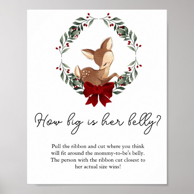 Poster Oh Deer Winter Greenery Como Grande É O Jogo Da Be (Frente)