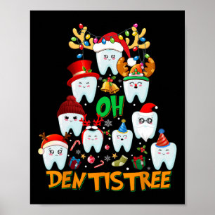 Poster Oh, Dentistree Divertido Árvore De Natal Higiene D