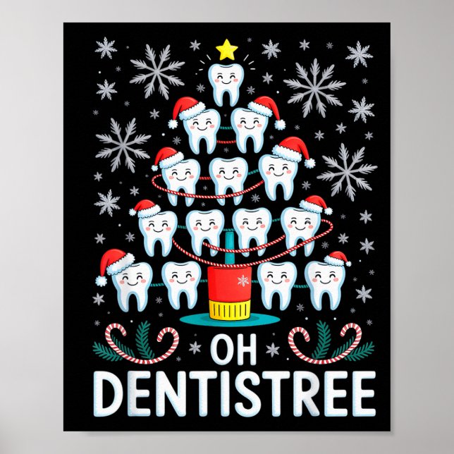 Poster Oh Dentistree - Funny Christmas Tree Dental Hygien (Frente)