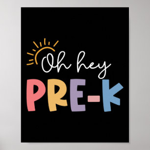 Poster Oh Olá Professor Pré K Aluno Pré-escola Primeiro D