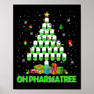 Poster Oh Pharmatree Árvore de Natal Farmácia Medicamento