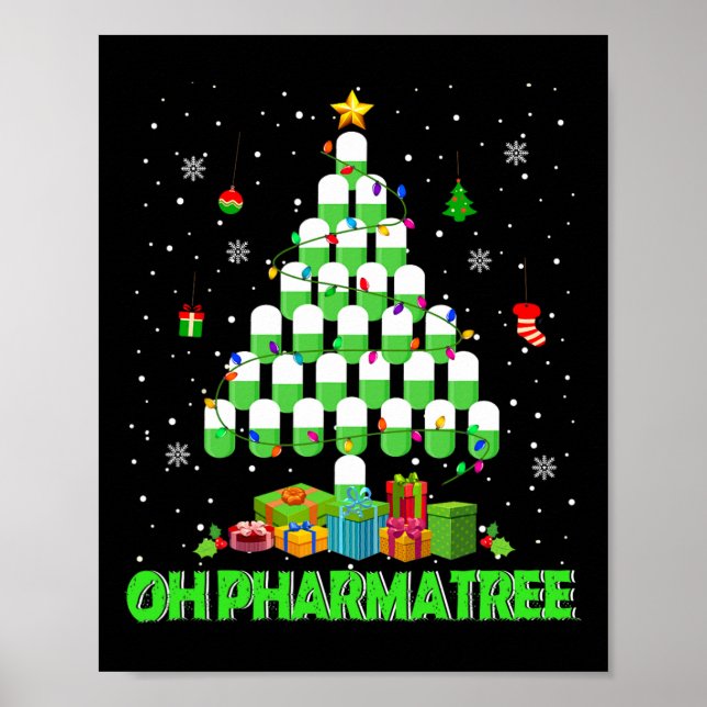 Poster Oh Pharmatree Christmas Tree Pharmacy Medication P (Frente)
