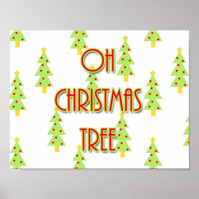 Poster oh retro design de meio século de árvore de natal (Frente)