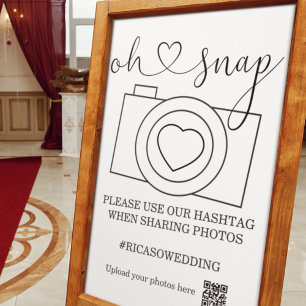 Poster Oh Snap Casamento Foto Hashtag Personalizado
