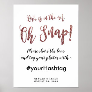 Póster oh snap compartilhe o amor sinal de casamento