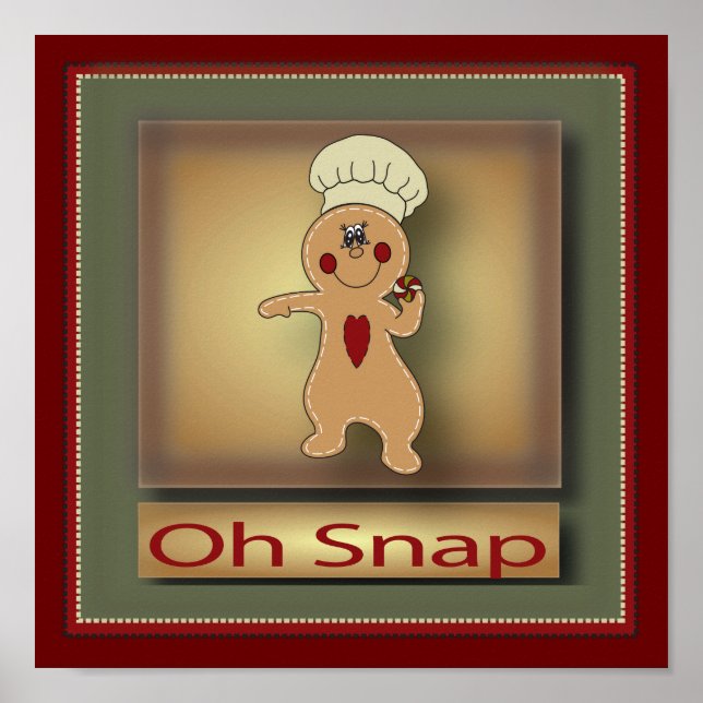Póster Oh Snap Gingercake Man | Natal (Frente)