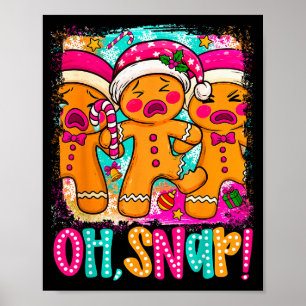 Poster Oh Snap Natal Divertido Homem de Biscoito de Natal