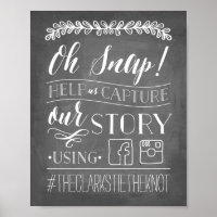Oh, Snap! | Sinal de hashtag de casamento