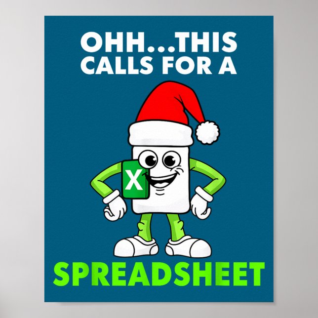 Poster Oh This Calls For A Spreadsheet Excel Christmas Co (Frente)