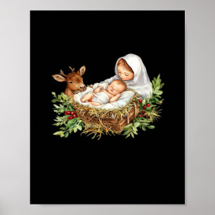 Poster Oh Veado Cena de Natal de Maria Jesus Natal