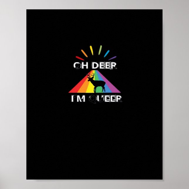 Poster Oh Veado Queer Design Estético Tendência  (Frente)