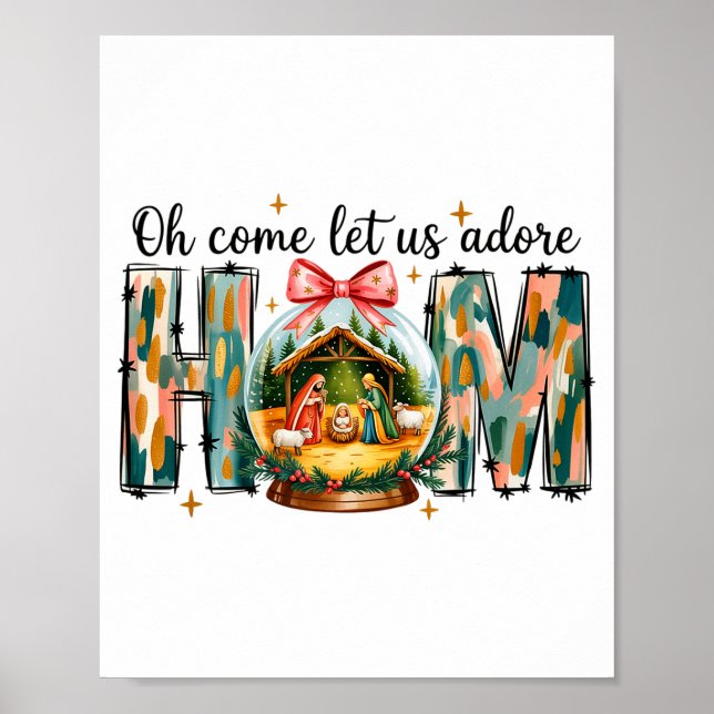 Poster Oh Venha Adoremos a Ele Cena de Natal  (Frente)