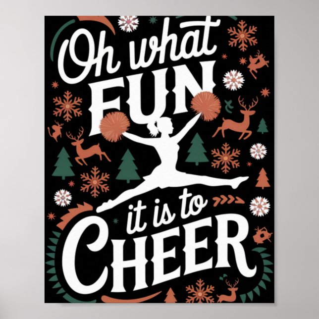 Poster Oh What Fun It Is To Cheer Ugly Cheerleading Xmas  (Frente)