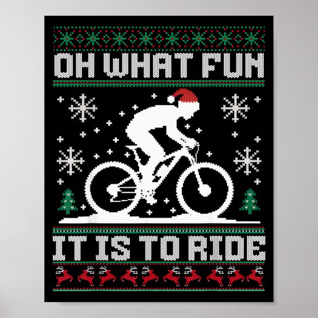 Poster Oh What Fun It Is To Ride Mountain Bike Biker Chri (Frente)