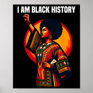 Poster Ohene Eu Sou Mês da História Negra Americano Afro 