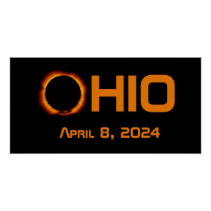 Póster Ohio 2024 Eclipse Solar Total