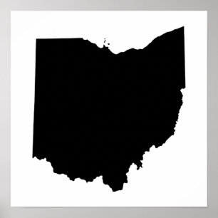 Poster Ohio em preto e branco
