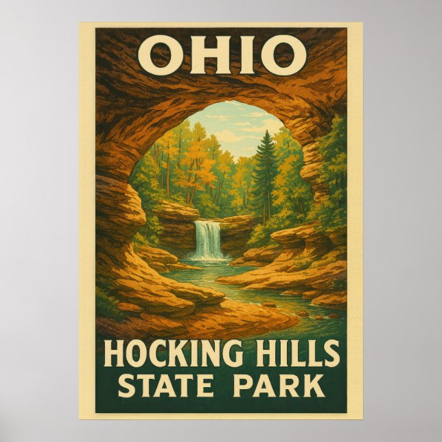 Poster Ohio Hocking Colinas State Park V01 (Frente)
