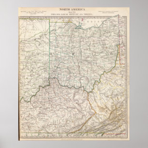 Póster Ohio, Kentucky, Virgínia