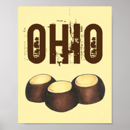 Poster Ohio OH Peanut Butter Buckeye Buck Eye Nut Candy