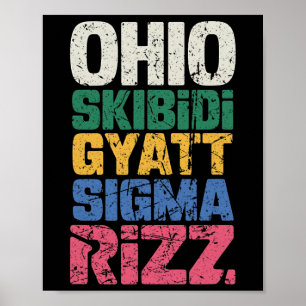 Poster Ohio Skibidi Gyatt Sigma Rizz Engraçado Meme Vinta