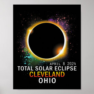 Poster Ohio Total Solar Eclipse abril 8 2024