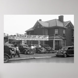 Póster Ohio Used Car Lot, 1938