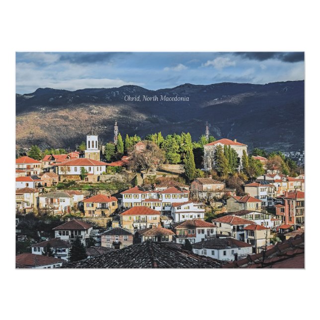 Póster Ohrid, Macedônia do Norte foto pitoresca, (Frente)
