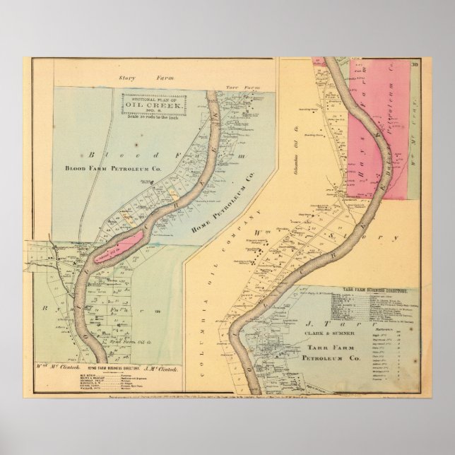 Póster Oil Creek Crawford County e Venango County Pa (Frente)