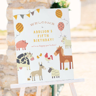 Poster Oink Baa Quack Moo Farm Festa de aniversário