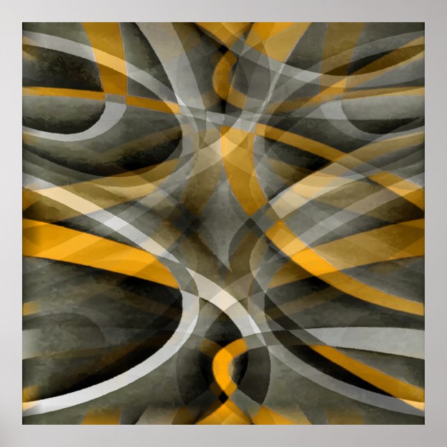 Poster Oitenta Mostarda Retroativa Amarelo e Abstrato de  (Frente)
