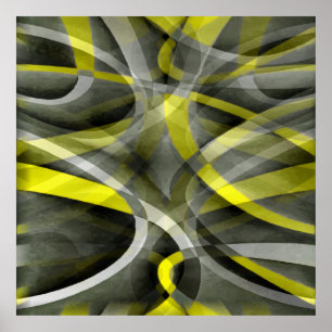 Poster Oitenta Vibes Daffodil Amarelo e Cinza Camada Cu