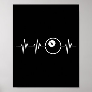 Poster Oito Bailes, Bola De Coração Engraçada, Biliardes