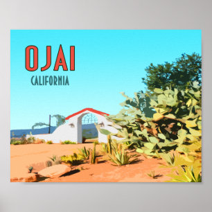 Poster Ojai California Succulent Cactus Vintage