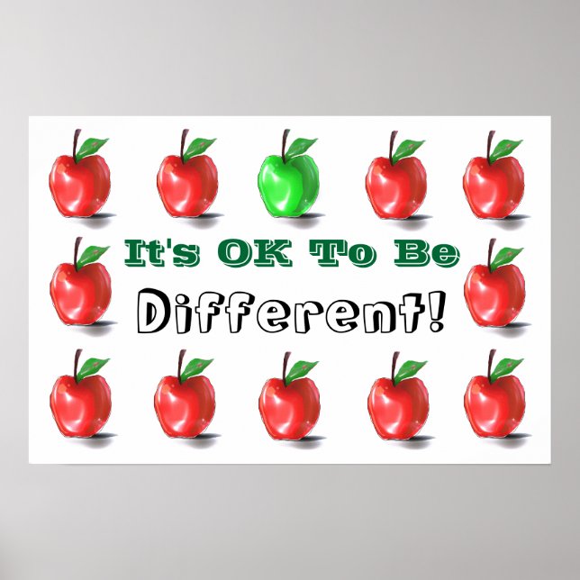 Poster OK em Ser Diferente! Cartaz Impresso Sinal (Frente)