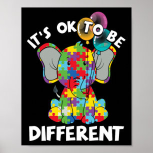 Poster Ok Seja Diferente Autista Elefante Bylloons Autism