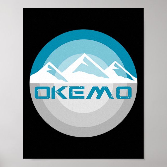 Poster Okemo Mountain Vermont Retro Vintage Snowboard Ski (Frente)