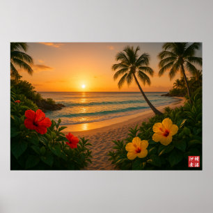 Poster Okinawa Sunset