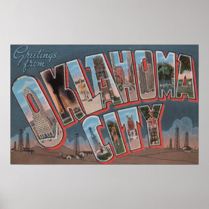 Póster Oklahoma City, Oklahoma (campos petrolíferos)