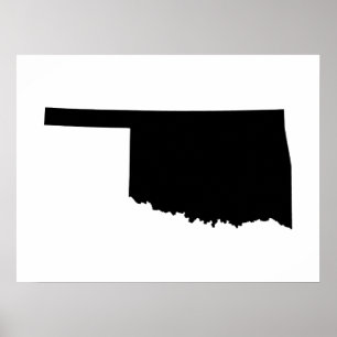 Póster Oklahoma em preto e branco