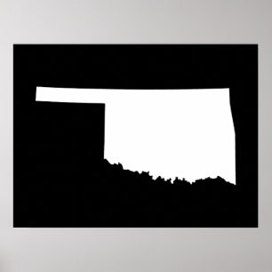 Poster Oklahoma no branco e no preto