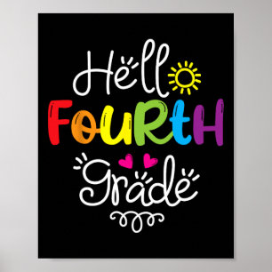 Poster Olá 4º ano de diversão 4º ano de volta à escola G