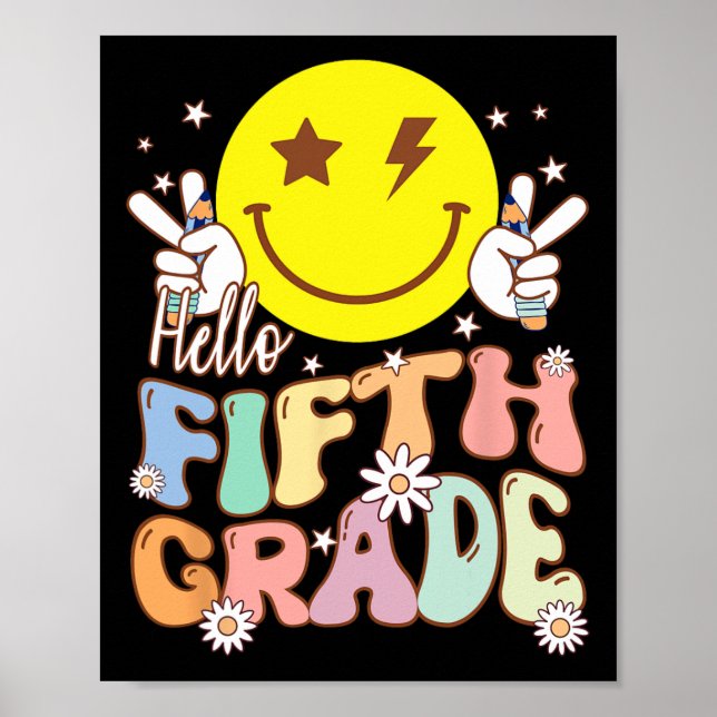 Poster Olá 5º ano Hippie sorria 5 (Frente)