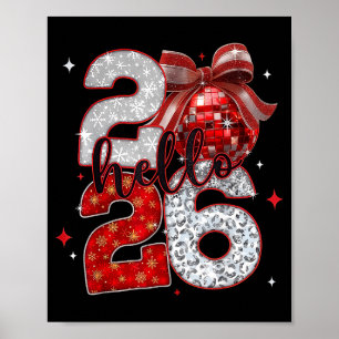 Poster Olá Ano Novo 2026 Feliz Ano Novo Fa da Moda