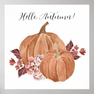 Poster Olá Autumn Pumpkin