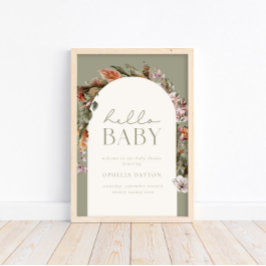 Poster OLÁ BABY | Boho Sage Boho Welcome